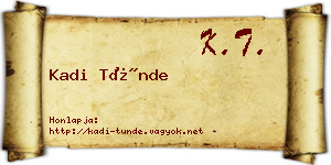 Kadi Tünde névjegykártya